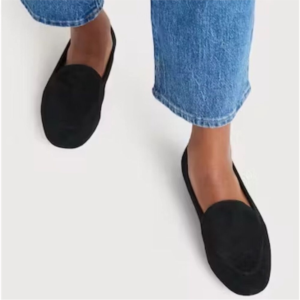 Birdies Vesper Black Suede Loafer Flats Smoking Slipper Size 7.5